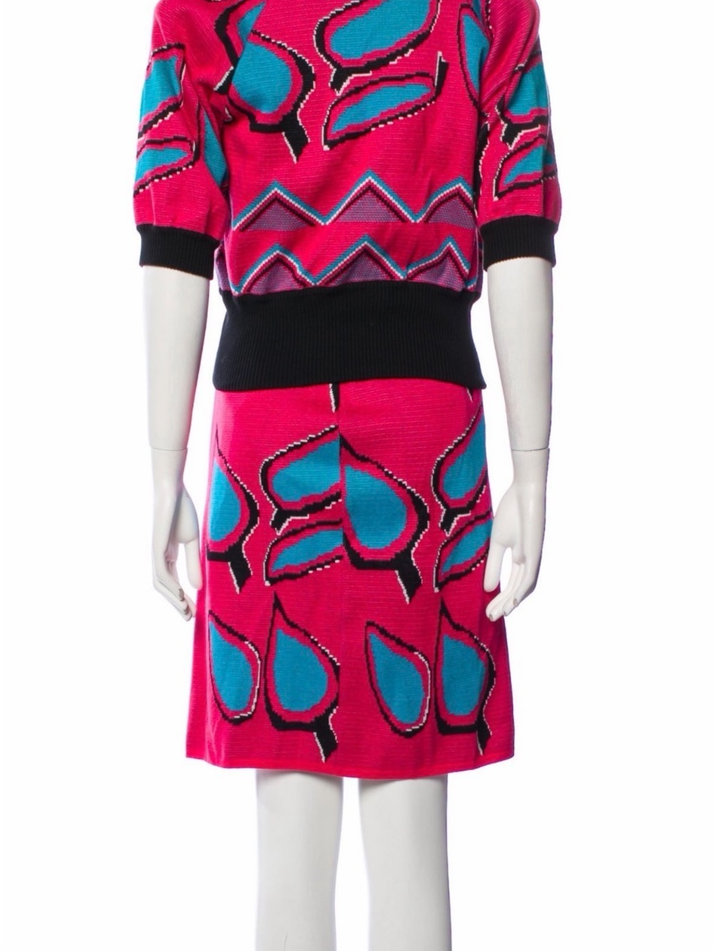 YSL Bright Pink Patterned Knit Set - Picture 3 of 4